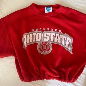 Cropped Ohio State Buckeyes Crew Sweatshirt